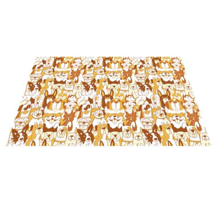 Brown pet faces animal vinyl rug - TenStickers