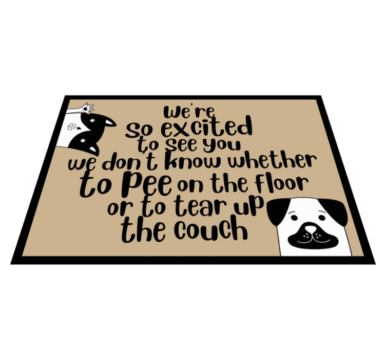 Excited Pups Greeting custom rug - TenStickers