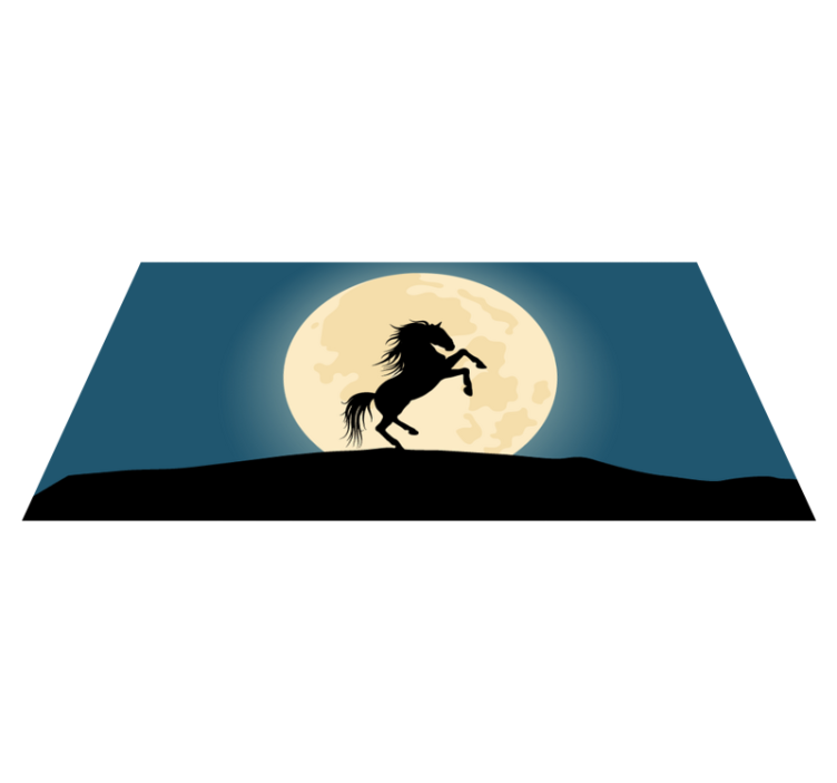 Majestic Horse Silhouette kids vinyl rug - TenStickers