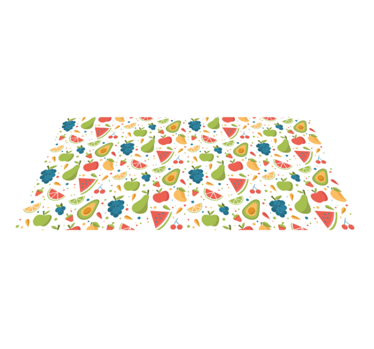 Colorful Fruit Patterns kitchen vinyl rug - TenStickers