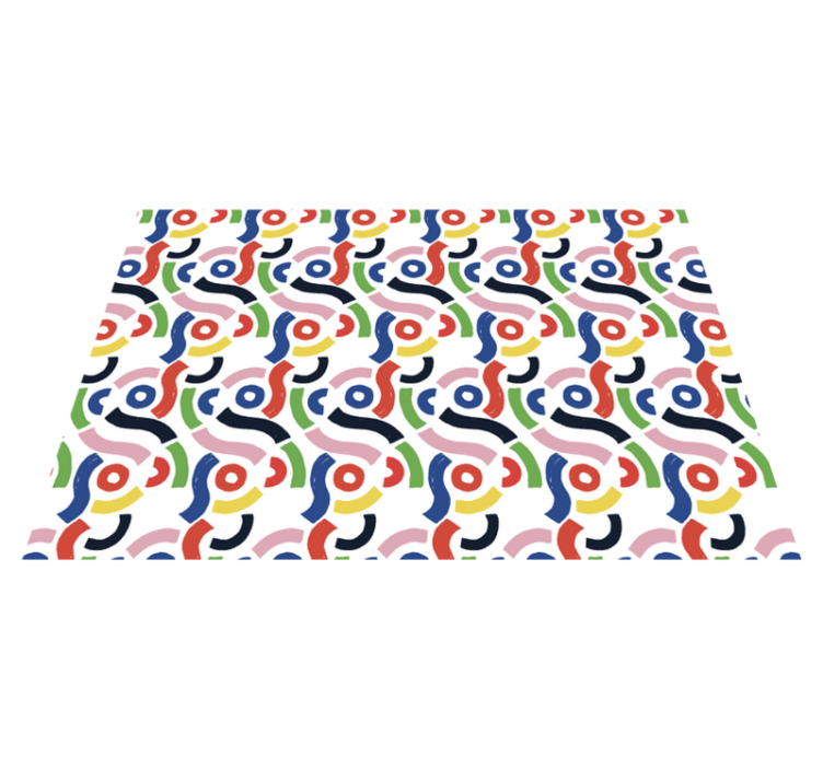Lively Geometric Shapes mosaic vinyl rug - TenStickers