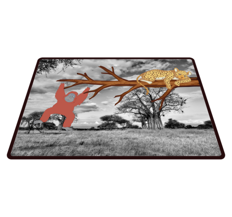 Jungle Creatures Playful animal vinyl rug - TenStickers