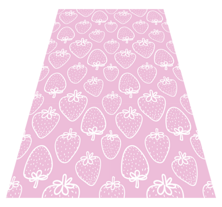 Strawberry Motif kitchen vinyl rug - TenStickers