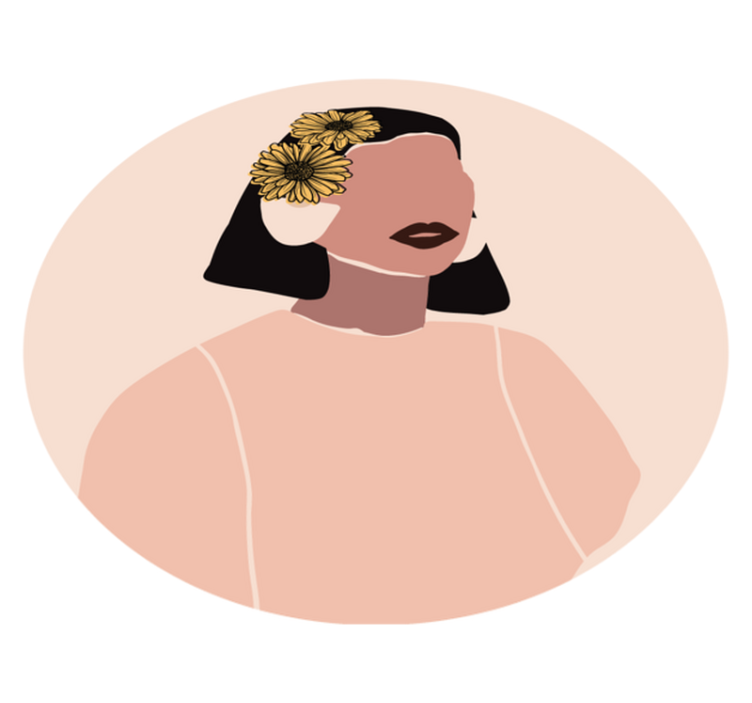 Floral portrait floral vinyl rug - TenStickers