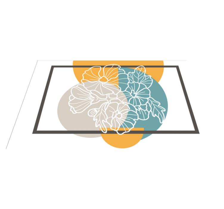 Floral vinyl rug modern floral touch - TenStickers