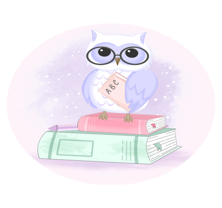 Cartoon Owl with glasses  bedroom rug - TenStickers