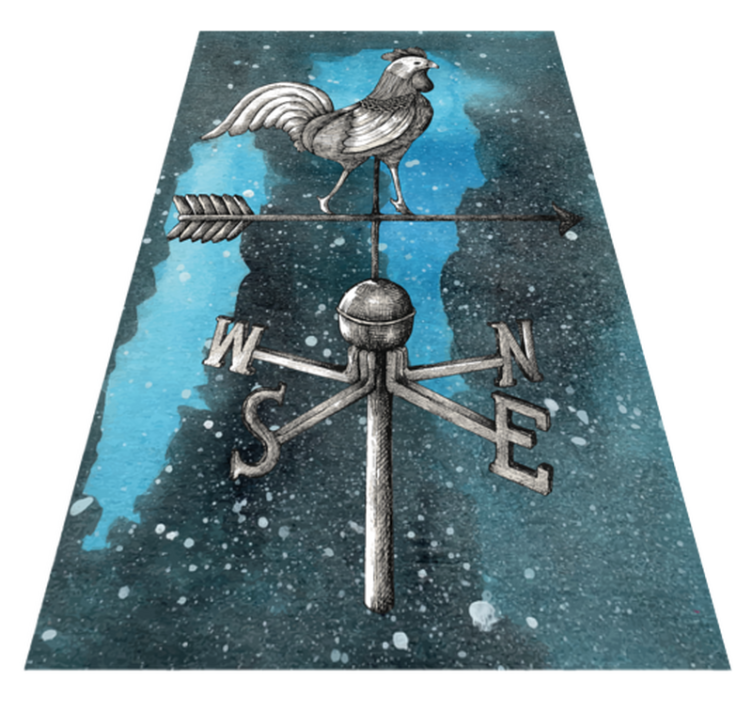 Weather Vane Rooster teen vinyl rug - TenStickers