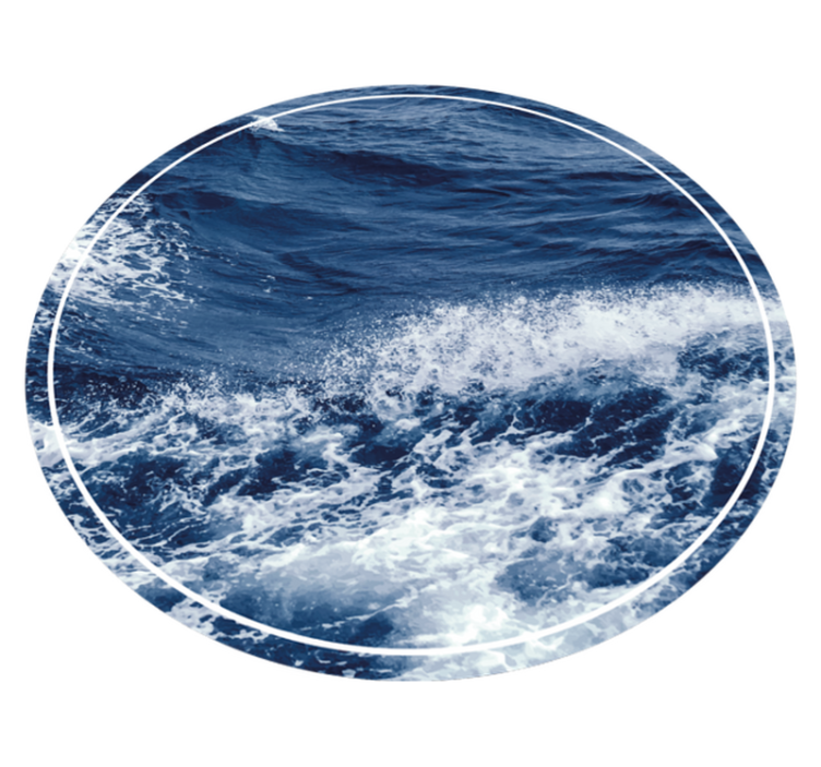 Ocean Wave Motion circular vinyl rug - TenStickers