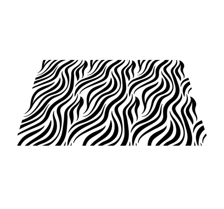 Wavy black lines animal print vinyl rug - TenStickers