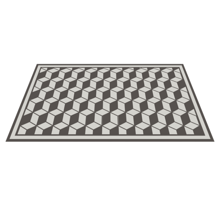 Cubist Motif geometric vinyl rug - TenStickers