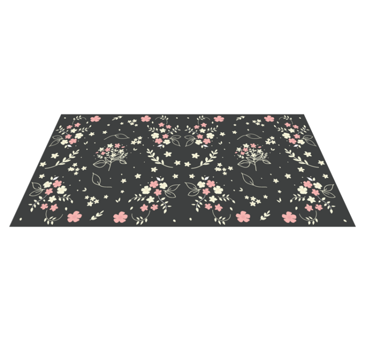 Floral vinyl rug floral patterned elegance - TenStickers