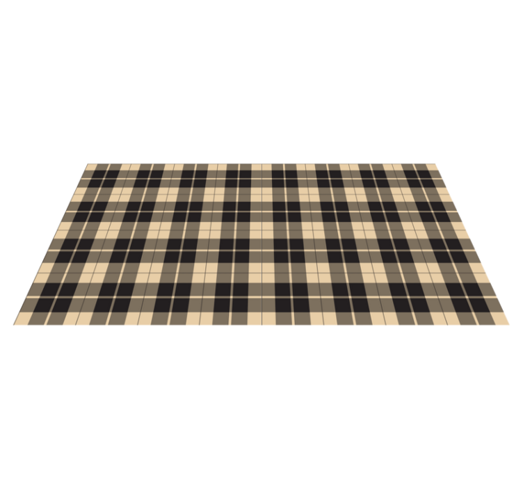 Beige and black plaid pattern rectangular rug - TenStickers