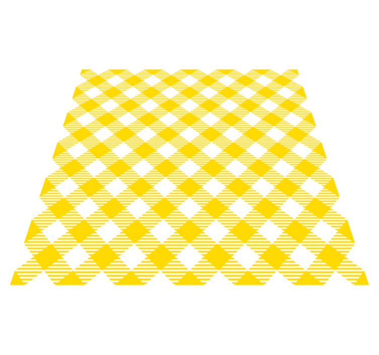 Yellow Diamond Pattern striped vinyl rug - TenStickers