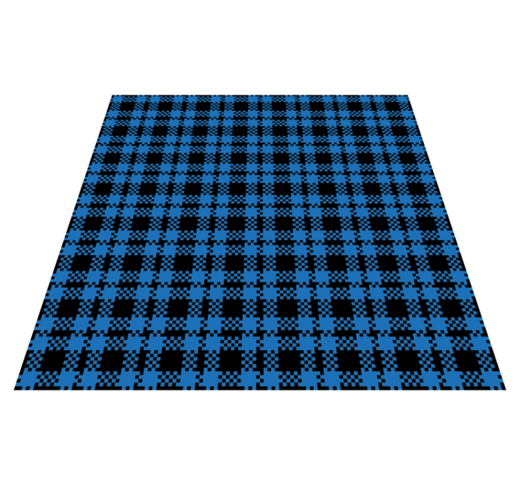 Blue Checker Pattern tile vinyl rug - TenStickers