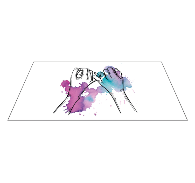 Colorful Hand Gesture teen vinyl rug - TenStickers