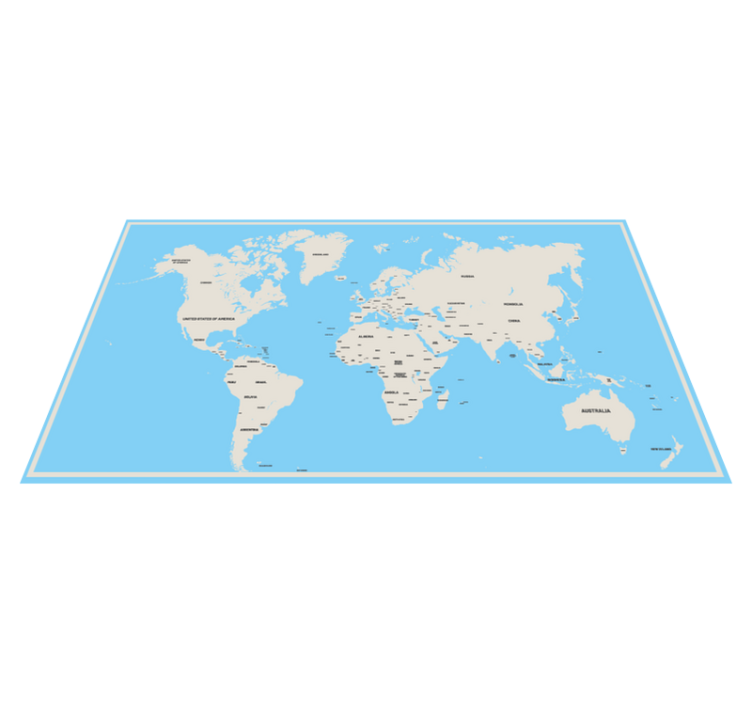 Global simple design world map vinyl rug - TenStickers