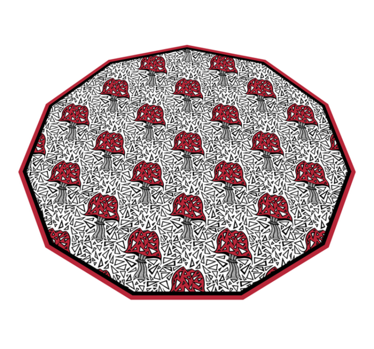 Pattern zentangle mushrooms kitchen floor tiles - TenStickers