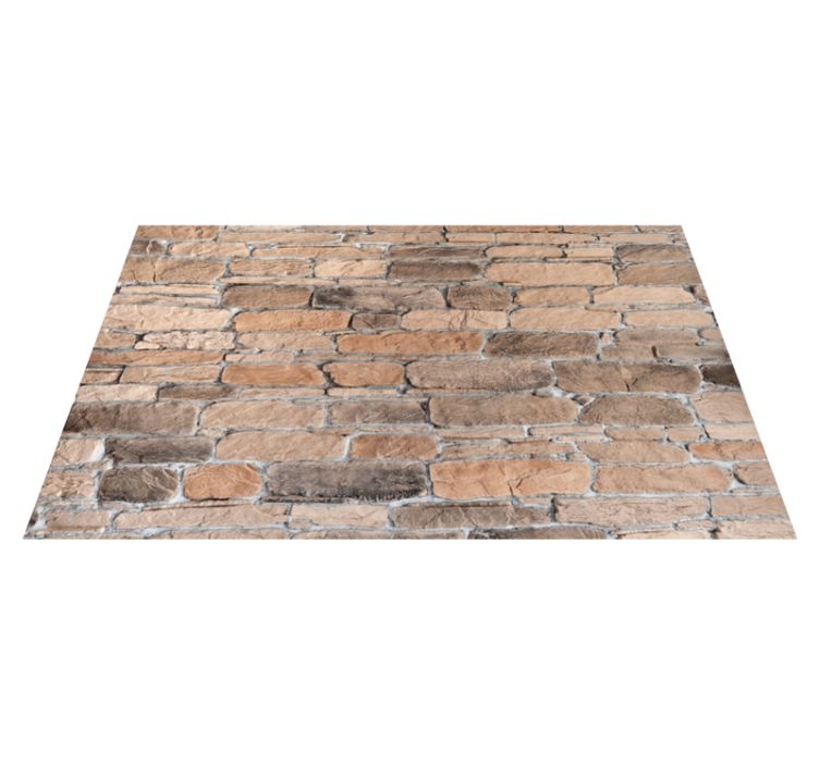 Realistic brick pattern stone effect vinyl rug - TenStickers