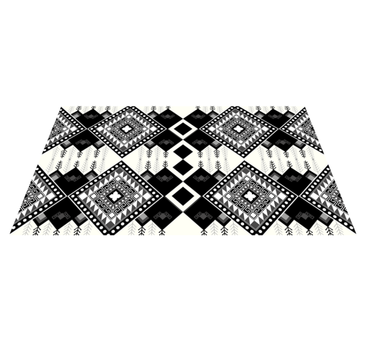 Single-hued motif ethnic vinyl rug - TenStickers