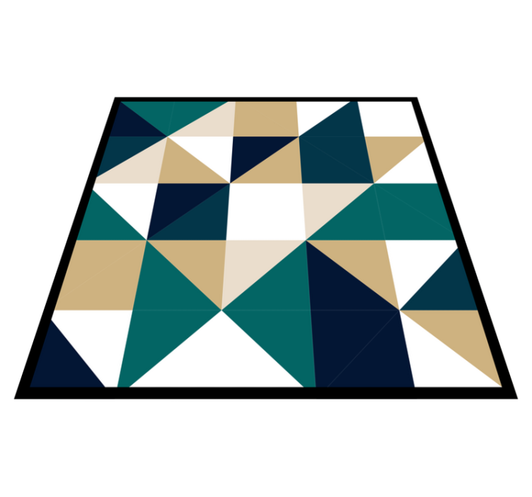 Triangular Color Blocks geometric vinyl rug - TenStickers