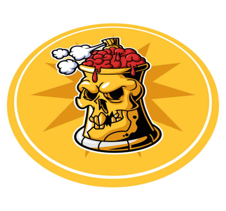 Skull Brain Bowl teen vinyl rug - TenStickers