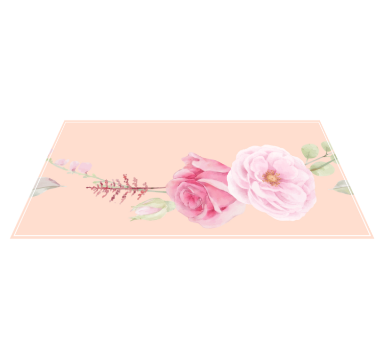 Blush Pink Blooms floral vinyl rug - TenStickers