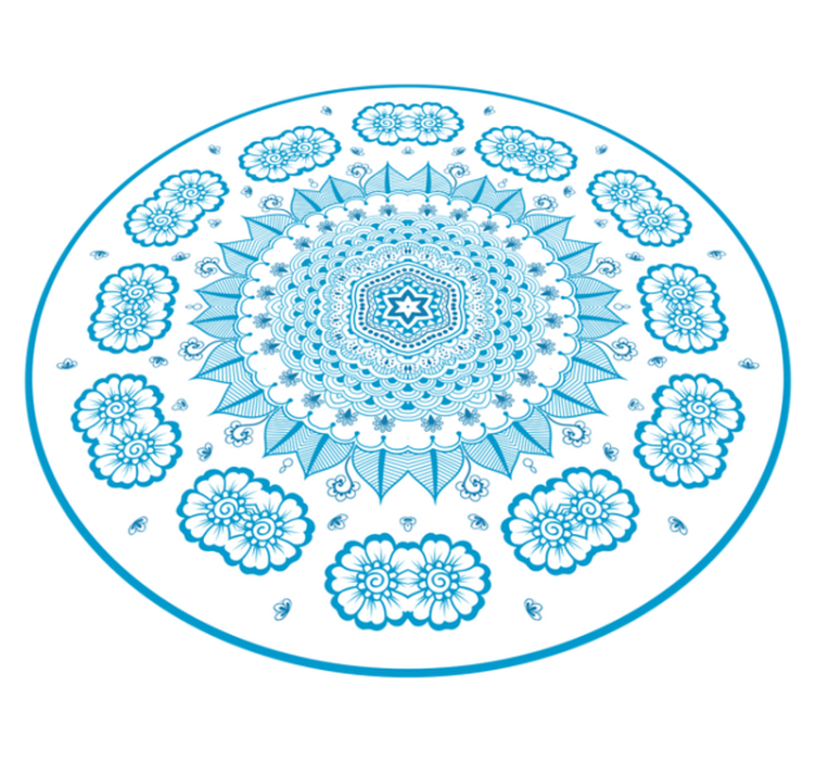 Intricate Floral Inspiration mandala vinyl rug - TenStickers