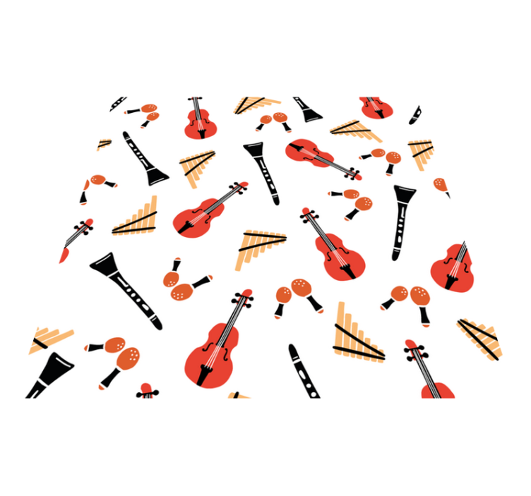 Kids vinyl rug with musical instrument designs - TenStickers