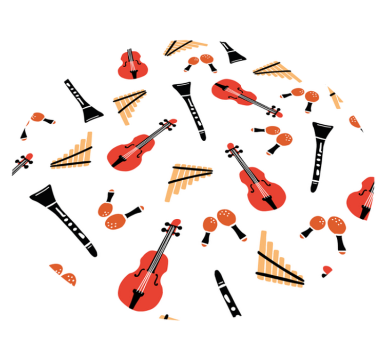 Musical Instrument Concept kids vinyl rug - TenStickers