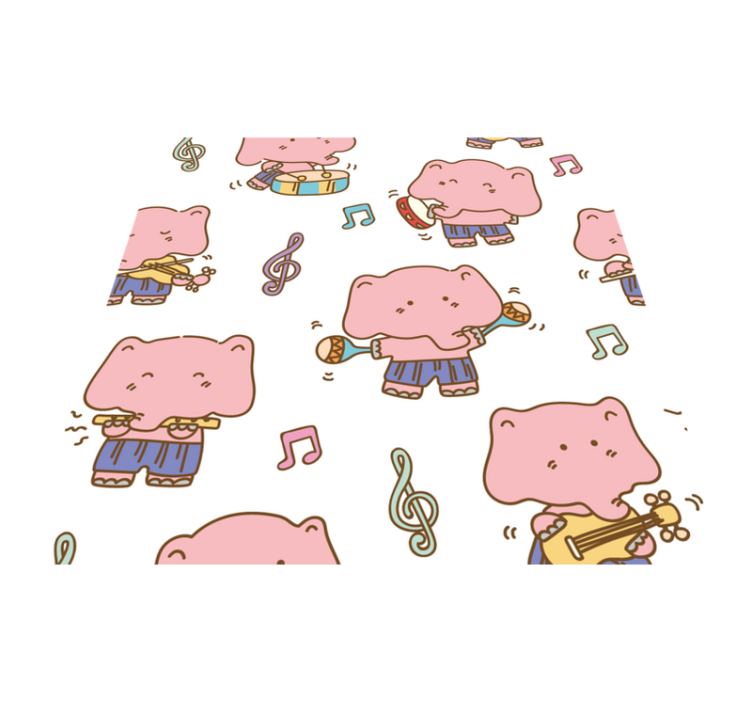 Musical Elephants Theme kids vinyl rug - TenStickers