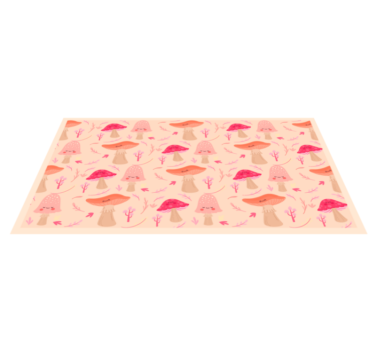 Happy classical mushrooms floral vinyl rug - TenStickers