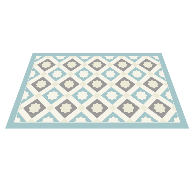 Elegant Star Motif tile vinyl rug - TenStickers