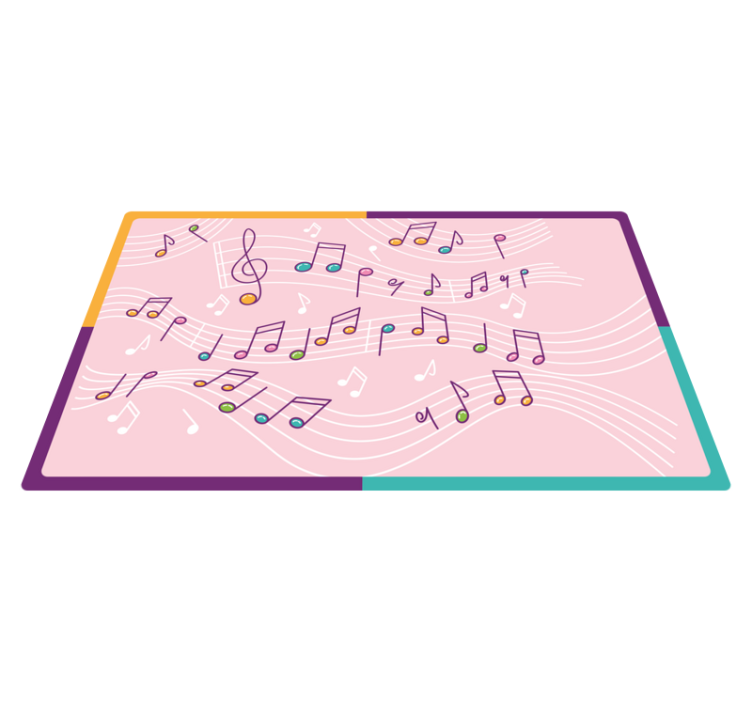 Melodic Note Flow teen vinyl rug - TenStickers