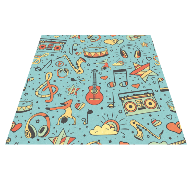 Musical Symbols Playful kids vinyl rug - TenStickers