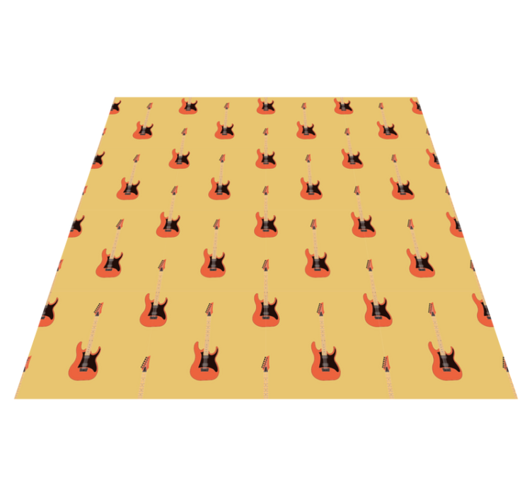 Electric guitar elegant square vinyl rug - TenStickers