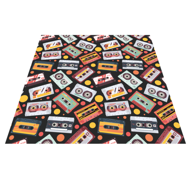 Textured vinyl rug retro cassette design - TenStickers