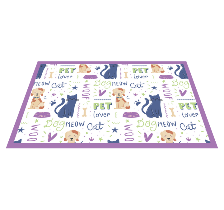 Pet Lover Theme animal vinyl rug - TenStickers