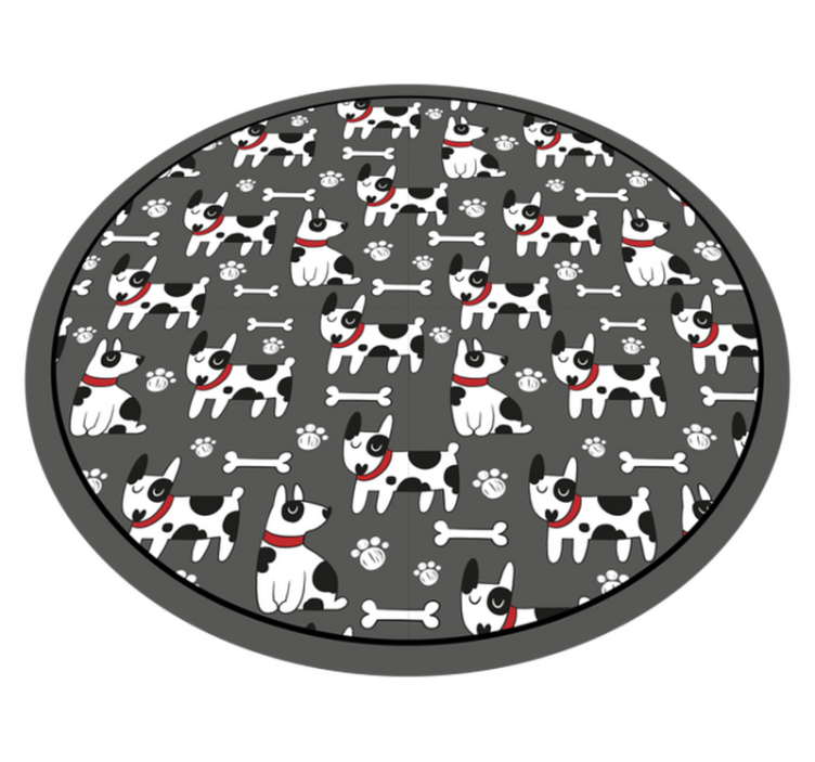 Playful Dog Patterns kids vinyl rug - TenStickers