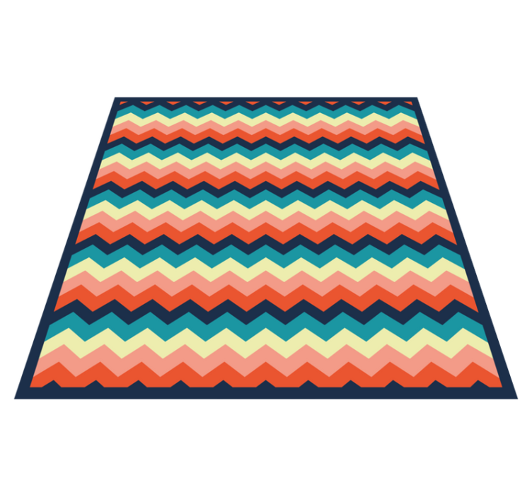 Multicolor zig zag design square vinyl rug - TenStickers