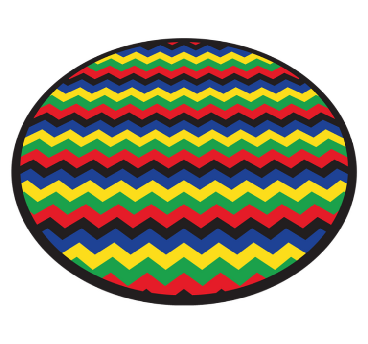 Geometric vinyl rug in vibrant zigzag pattern - TenStickers