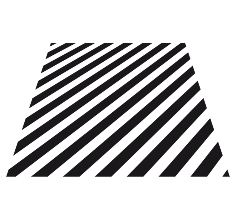Striped vinyl rug diagonally black and white - TenStickers