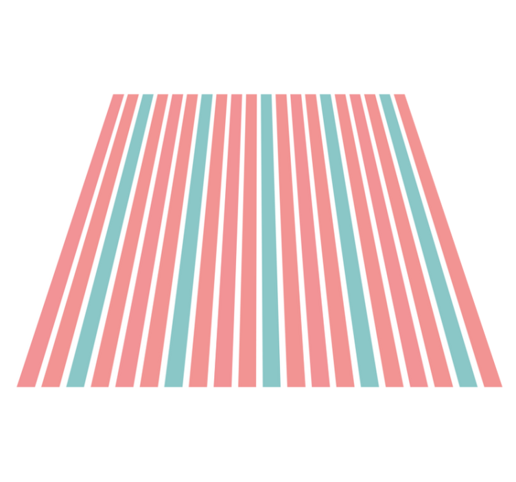 Bright striped print striped vinyl rug - TenStickers