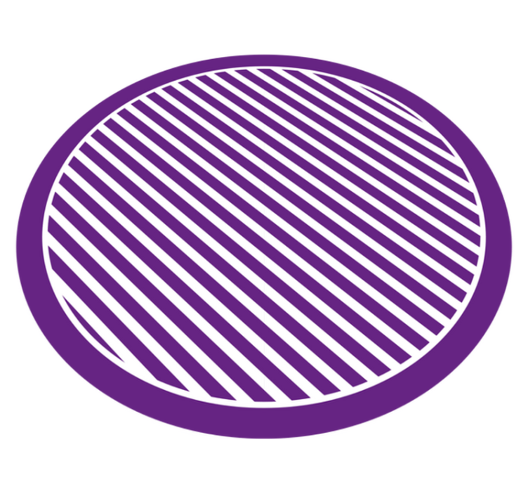 Lavender Barred Circle striped vinyl rug - TenStickers