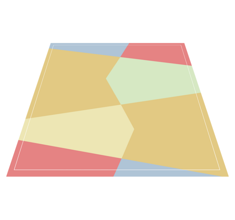 Lively geometric composition geometric vinyl rug - TenStickers