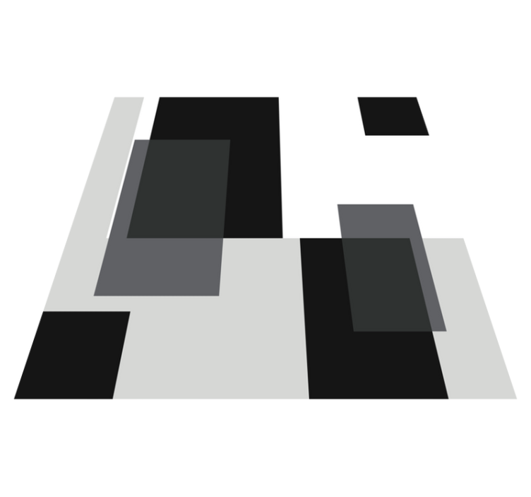 Monochrome Square Layout minimal vinyl rug - TenStickers