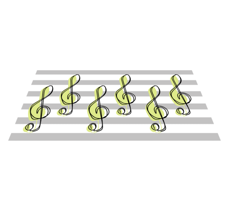 Minimalist music note cute design modern rug - TenStickers