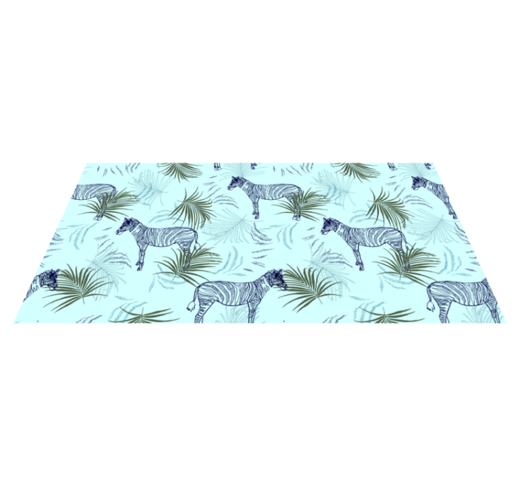 Animal vinyl rug with zebra leaf pattern - TenStickers