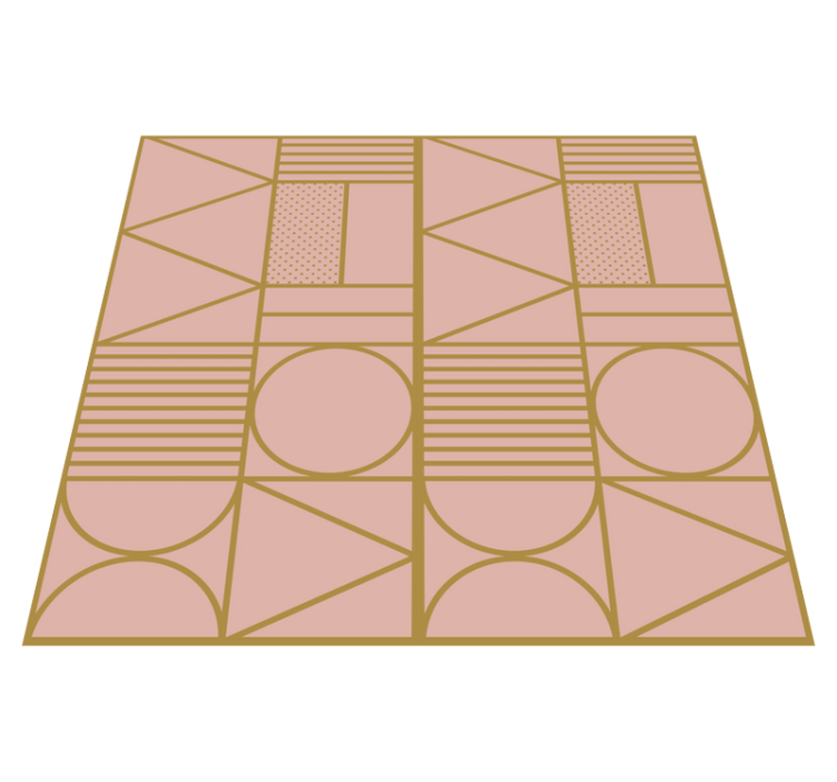 Gold and pink pattern geometric vinyl rug - TenStickers