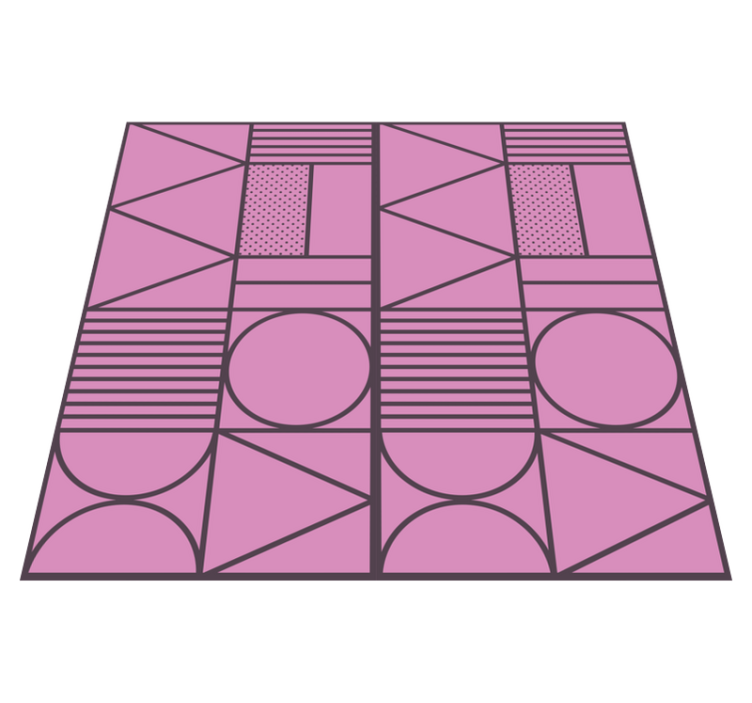 Pink shapes motif geometric vinyl rug - TenStickers