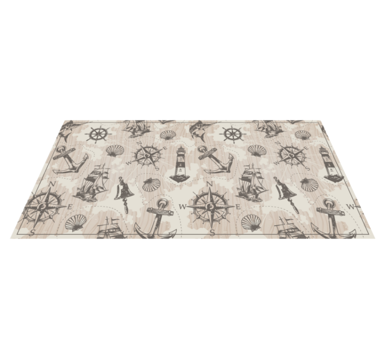 Nautical Themes world map vinyl rug - TenStickers